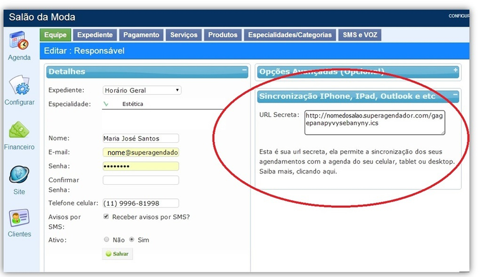 Url secreta agendador