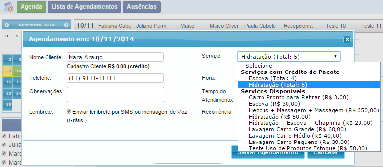 Créditos de Pacotes