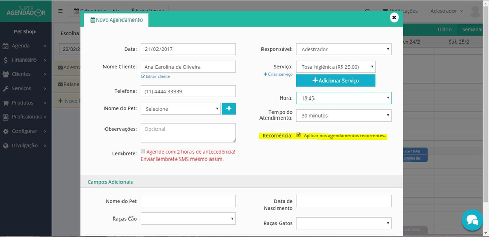 Novidade: Alteração de Agendamentos Recorrentes.